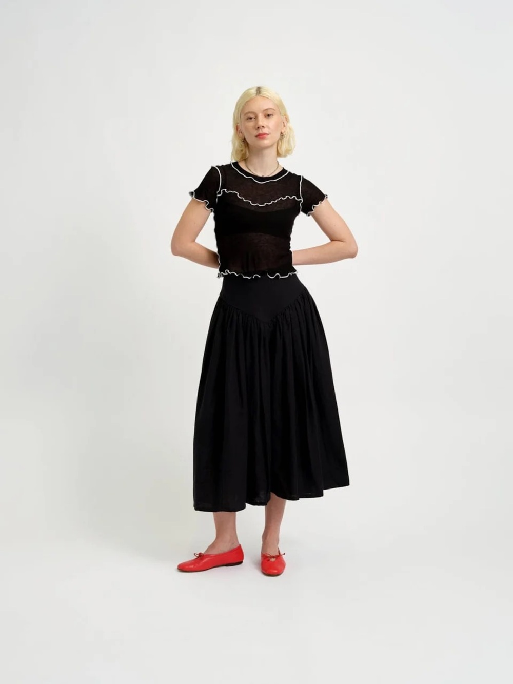 Eliza Faulkner Lucille Linen Skirt Large - Picture 5 of 6